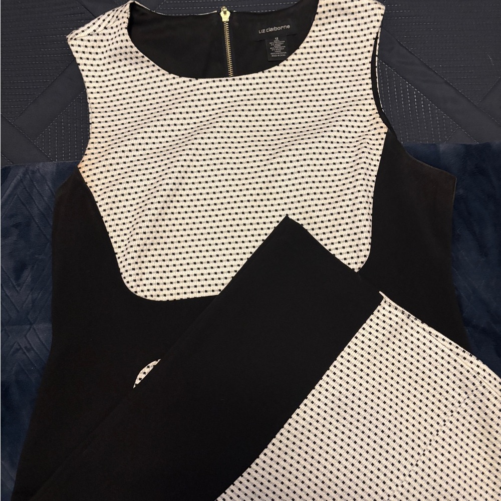 Classic Black and White Sleeveless Dress EUC - Lined